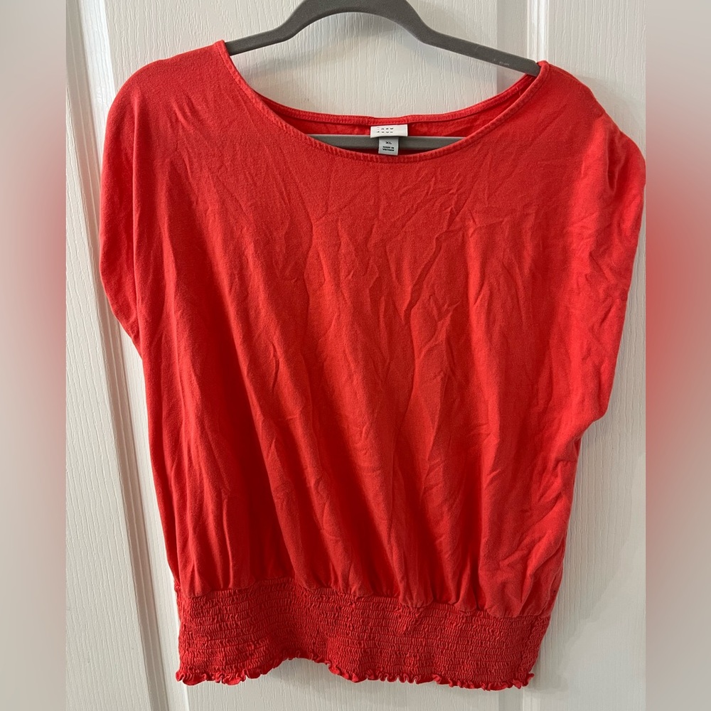Reddish pink shirt with fitted bottom